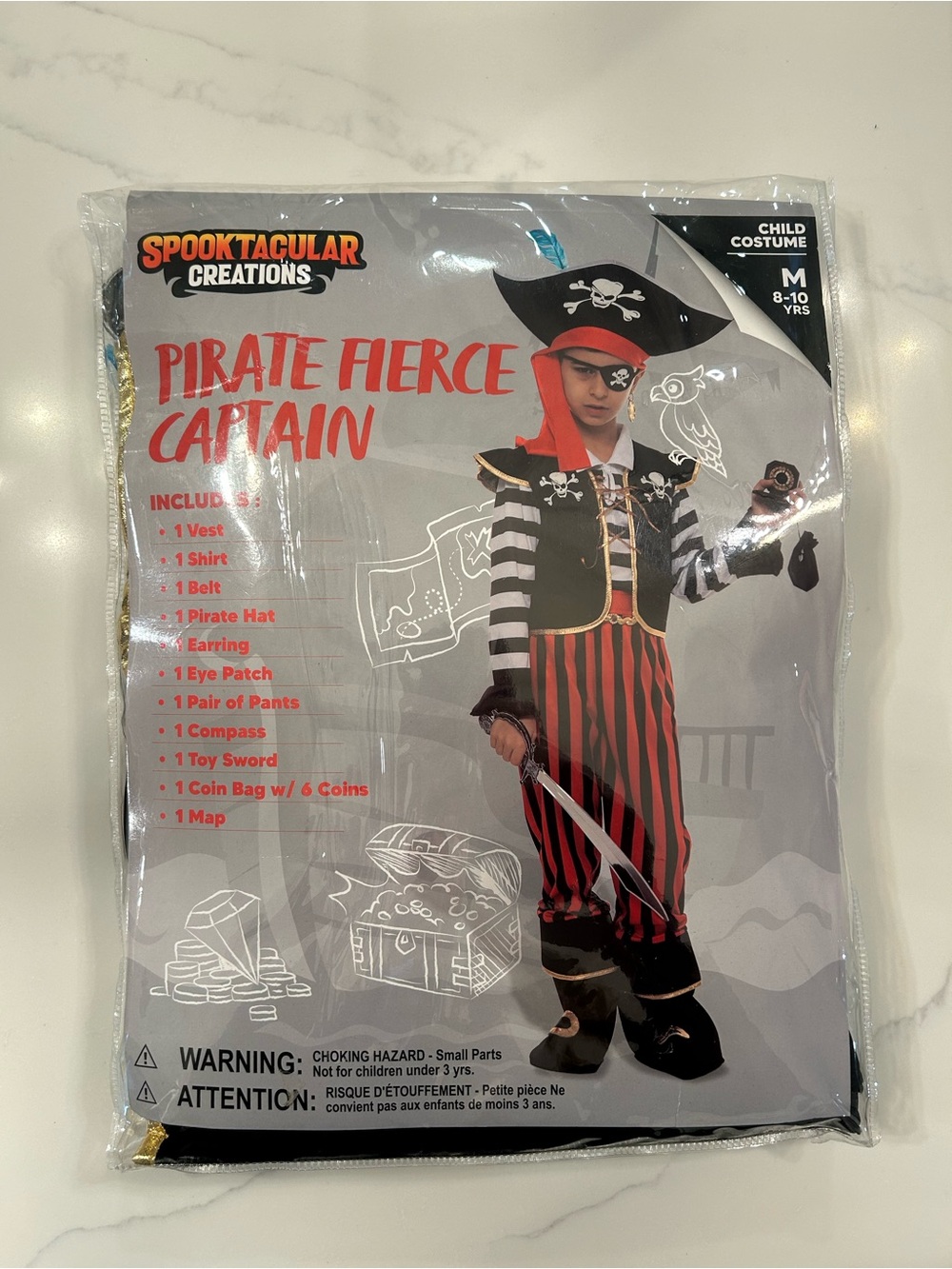 Spooktacular Creations Pirate Fierce Captain Kids Costume - NEW- Sz Medium